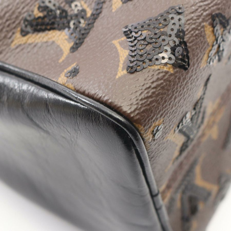 路易威登 Speedy Handlire 20 Monogram Sequin 2WAY 手提包 M26314 PVC塗層帆布皮革 棕色 黑色 二手-6