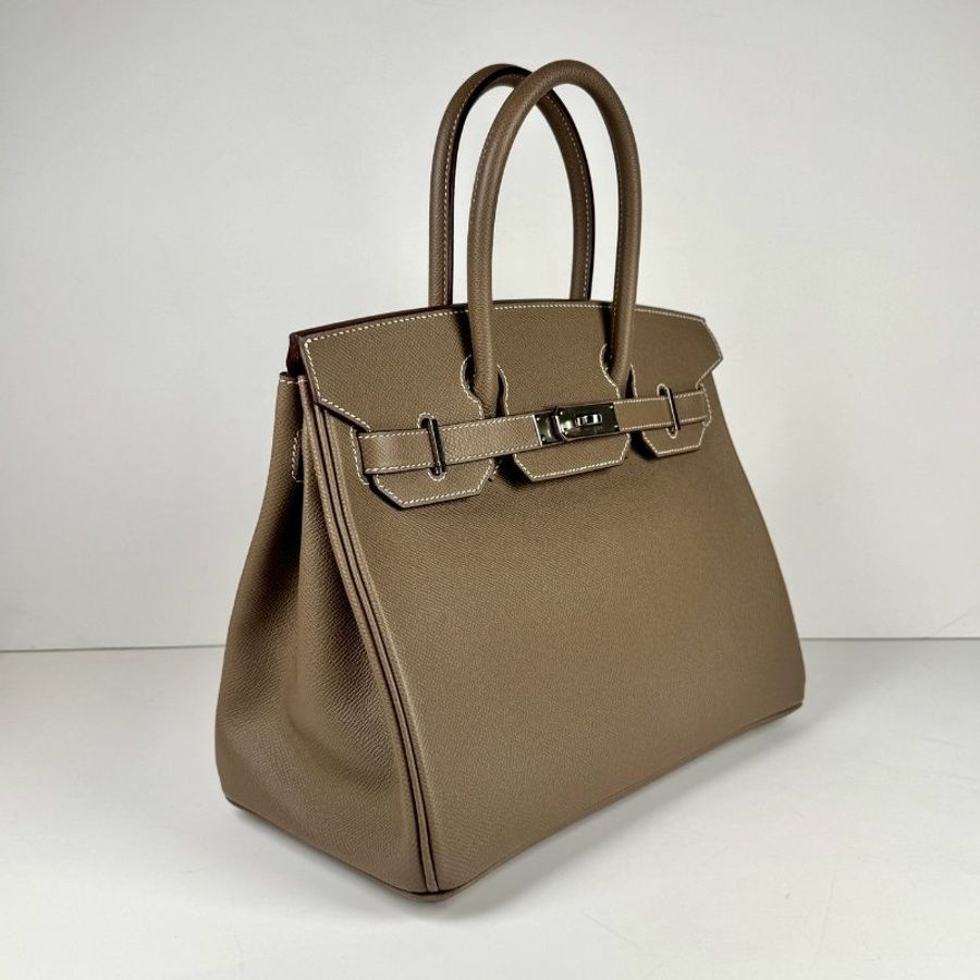 Hermes Birkin 30 etoupe 18 大象灰 銀釦 EP皮 柏金包 U刻-2