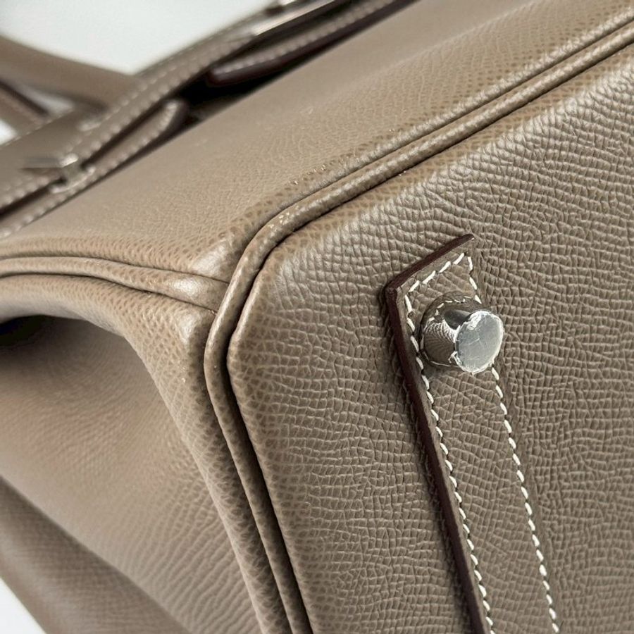 Hermes Birkin 30 etoupe 18 大象灰 銀釦 EP皮 柏金包 U刻-5