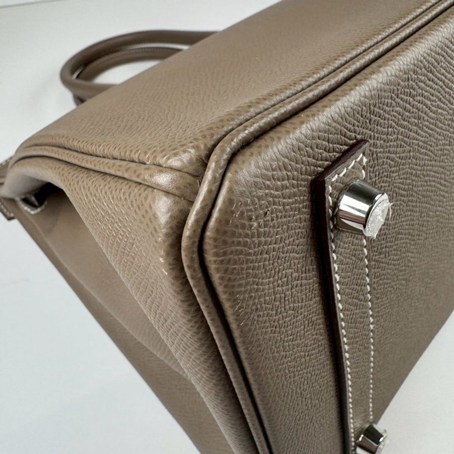 Hermes Birkin 30 etoupe 18 大象灰 銀釦 EP皮 柏金包 U刻-6