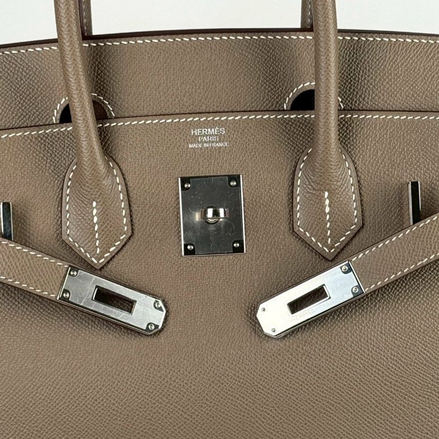 Hermes Birkin 30 etoupe 18 大象灰 銀釦 EP皮 柏金包 U刻-8