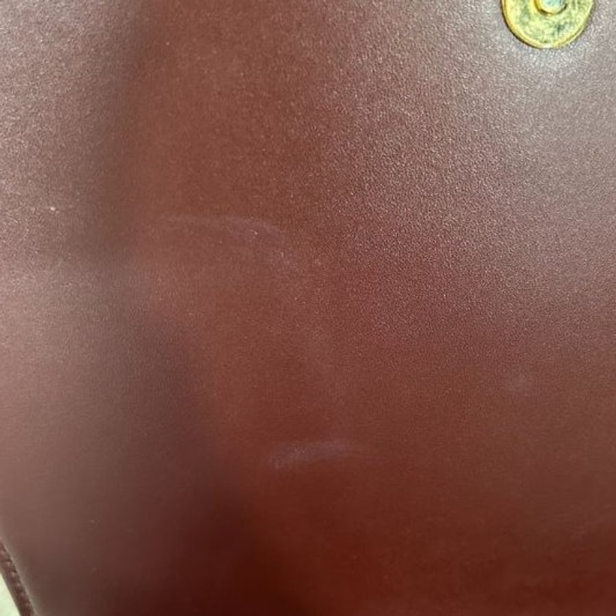 卡地亞 Cartier 復古馬鞍包 波爾多紅 附防塵套-13