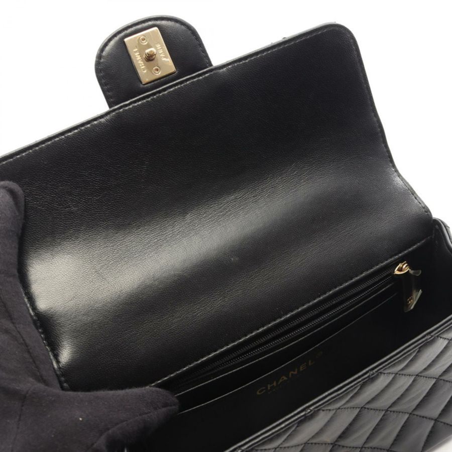 香奈兒 (CHANEL) 絎縫頂部手柄鏈條斜挎單肩包 AS5243 Lambski BK-5