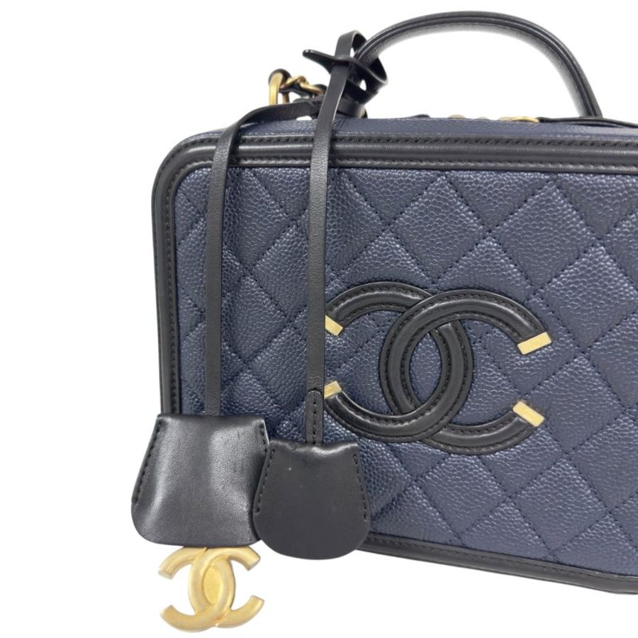 CHANEL Vanity 荔枝皮 化妝盒子 肩背包-2