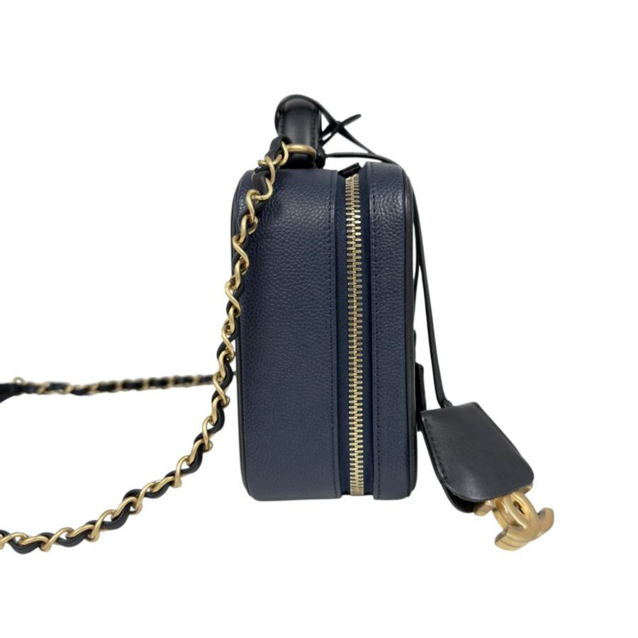 CHANEL Vanity 荔枝皮 化妝盒子 肩背包-6