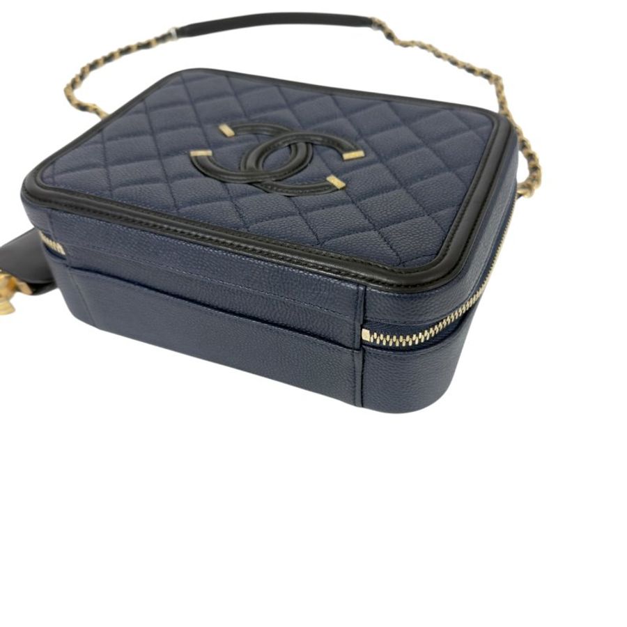 CHANEL Vanity 荔枝皮 化妝盒子 肩背包-11