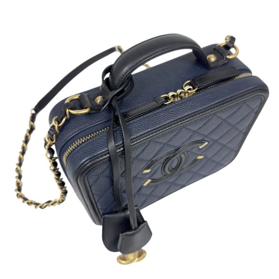 CHANEL Vanity 荔枝皮 化妝盒子 肩背包-16