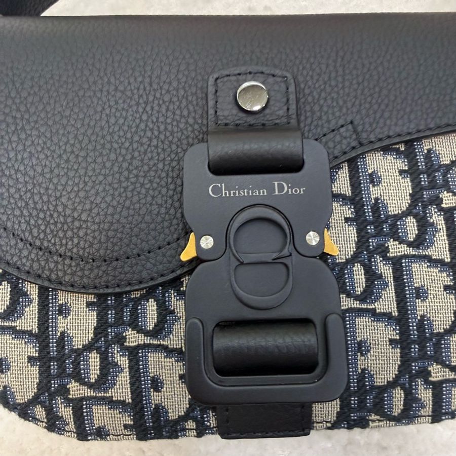 Dior 藍緹花布Saddle 迷你郵差包-2