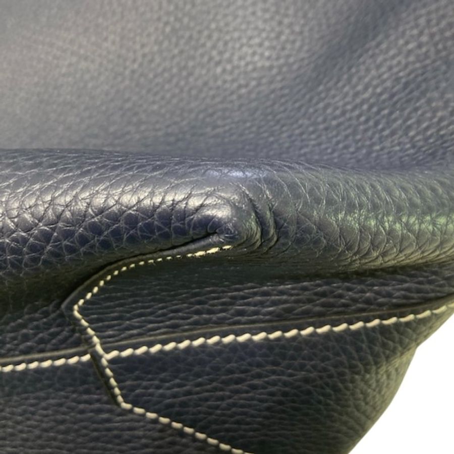HERMES 愛馬仕 DOUBLE SENS 雙面托特包 皮革 黑/深藍-8