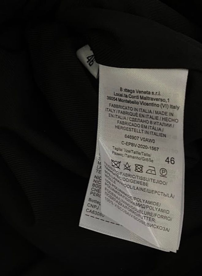 BV 黑色羊毛外套 46碼 意大利製造-6