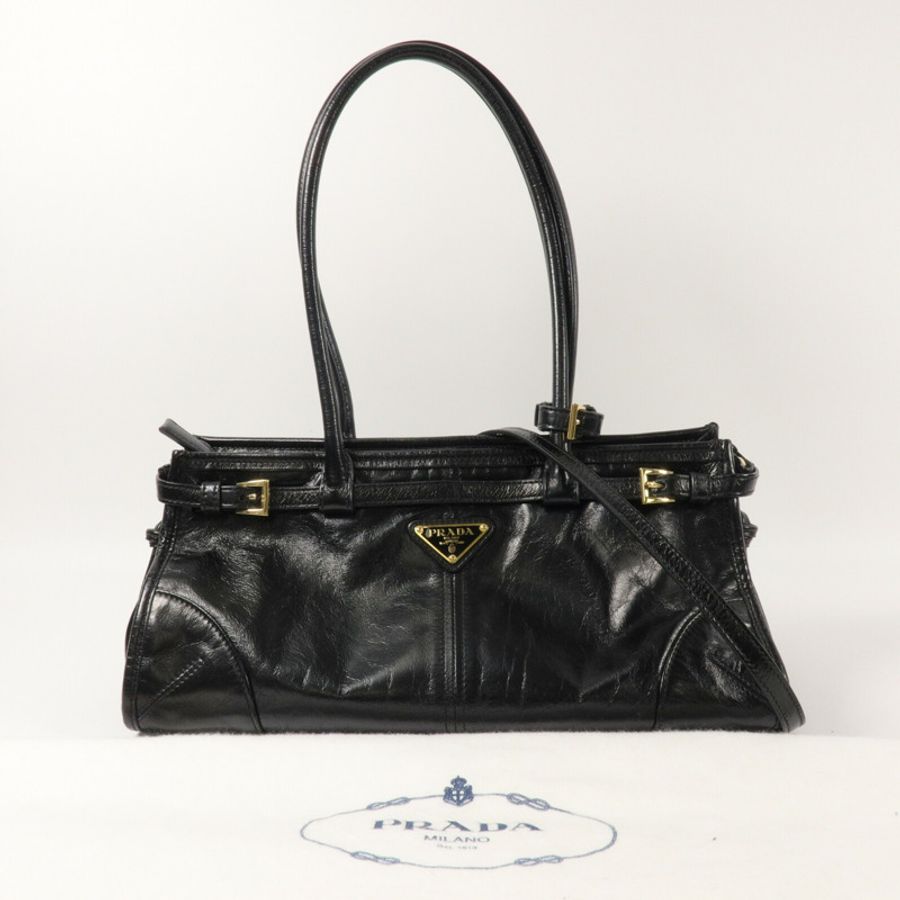 PRADA 牛皮皮革Bonnie Medium手挽肩背兩用袋-9