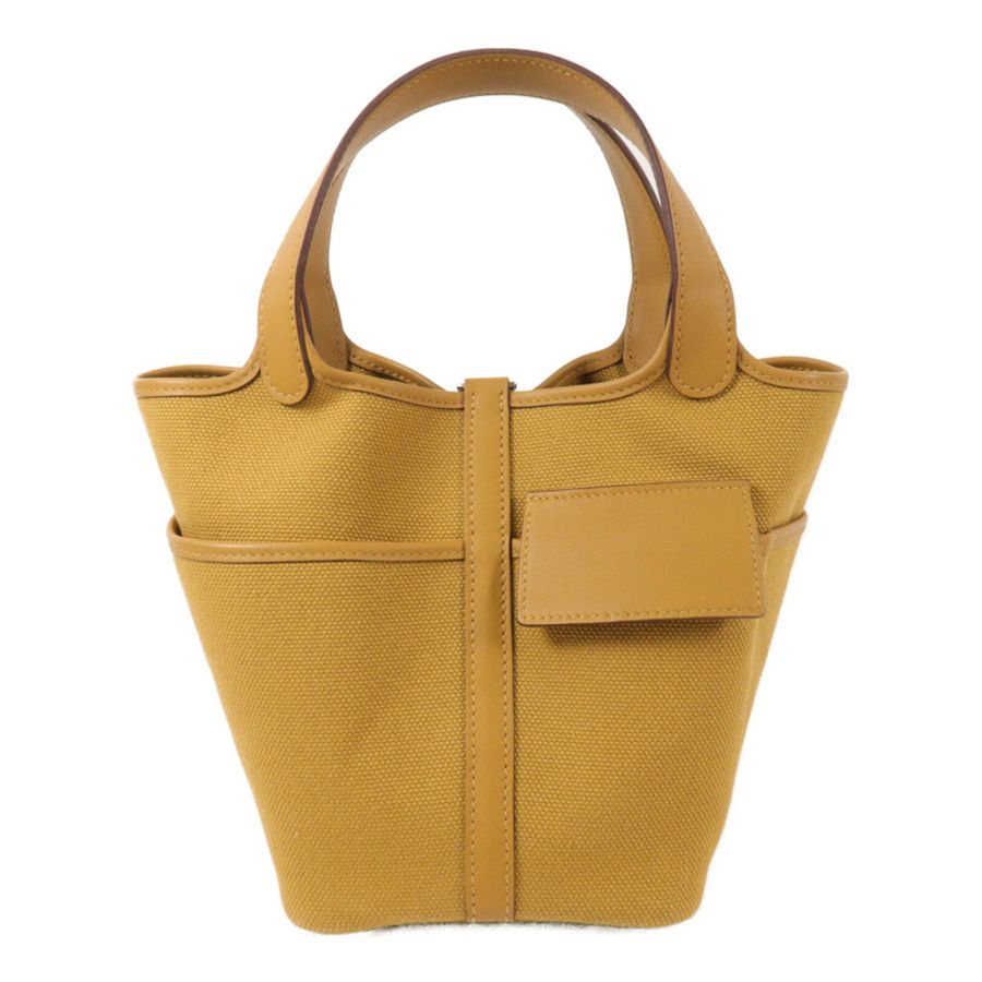 HERMES 帆布Picotin PM手挽袋Seasame-1
