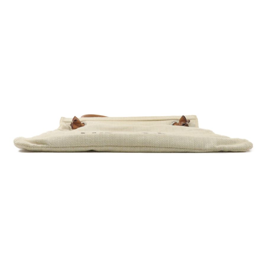 HERMES 帆布/Barenia皮革Aline手挽袋Beige-3