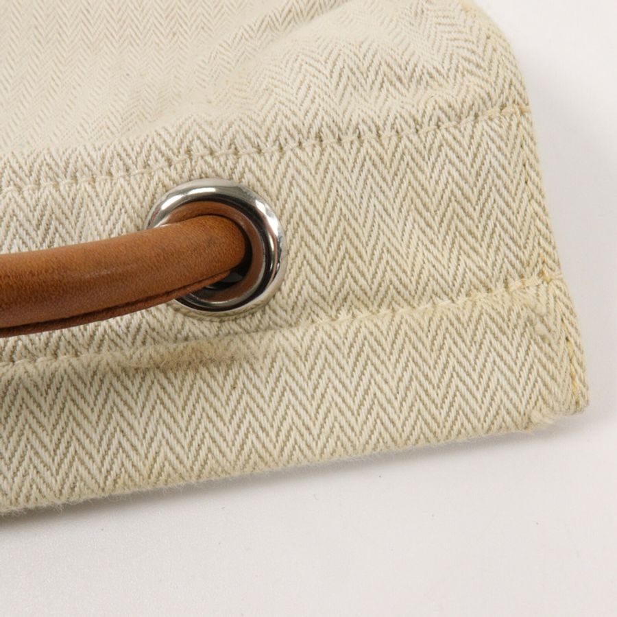 HERMES 帆布/Barenia皮革Aline手挽袋Beige-13