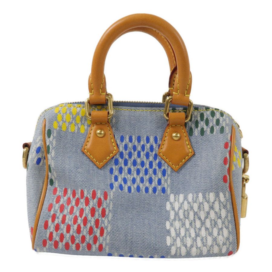 LOUIS VUITTON 牛仔布Speedy 18 Bandouliere手挽肩背兩用袋-1