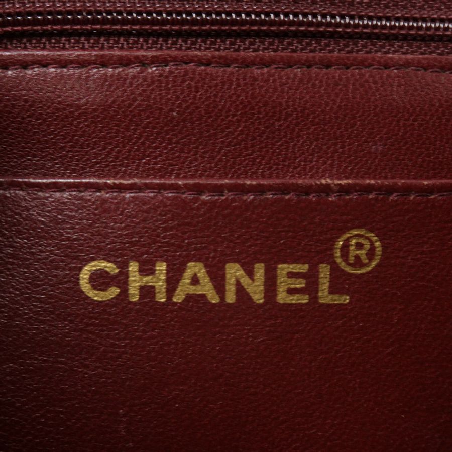 CHANEL 羊皮皮革Vintage Diana鏈帶肩背袋-5