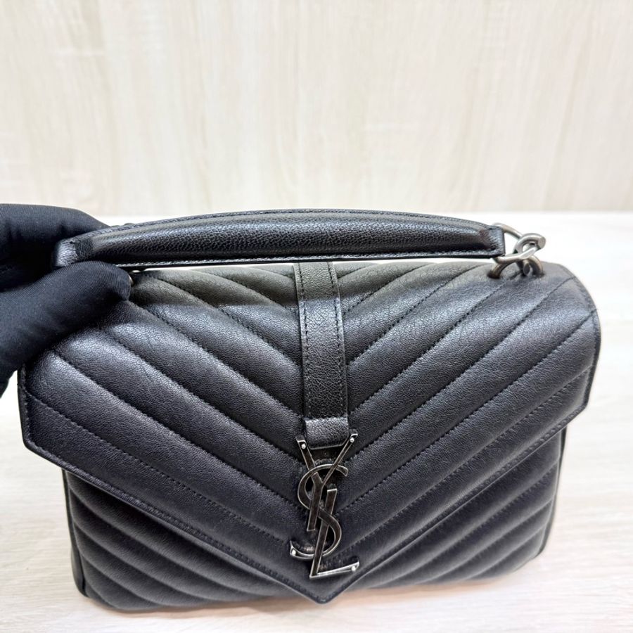 YSL✨黑羊皮College手把學院包600279-13