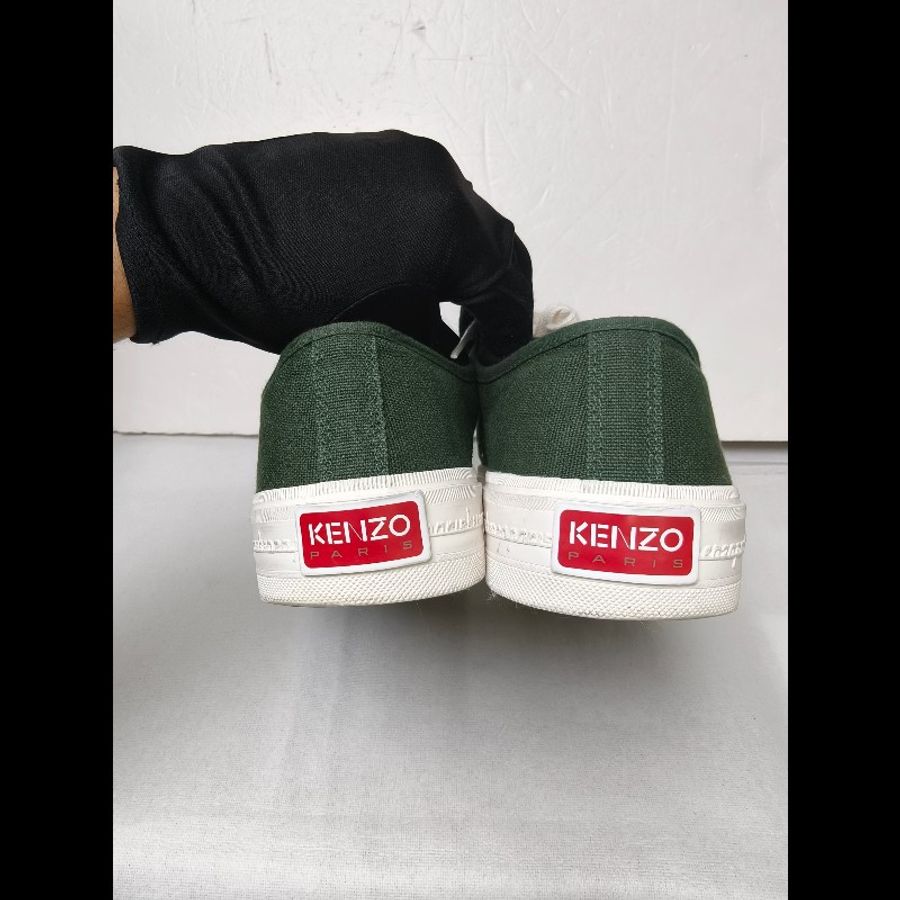 【8成新】㊣✨Kenzo✨**尺寸：10**高田賢三 綠色 印字 綁帶 布鞋 帆布鞋 休閒鞋/二手精品/二手鞋/保證正品🌳二手樹屋🌳-6
