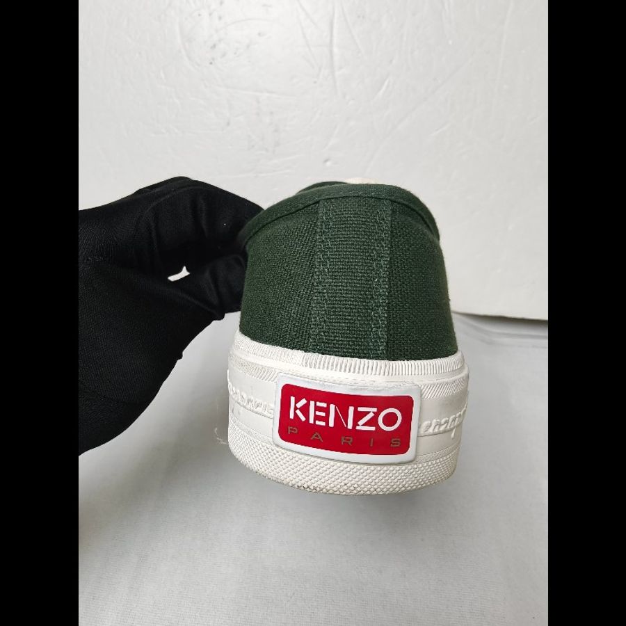 【8成新】㊣✨Kenzo✨**尺寸：10**高田賢三 綠色 印字 綁帶 布鞋 帆布鞋 休閒鞋/二手精品/二手鞋/保證正品🌳二手樹屋🌳-12