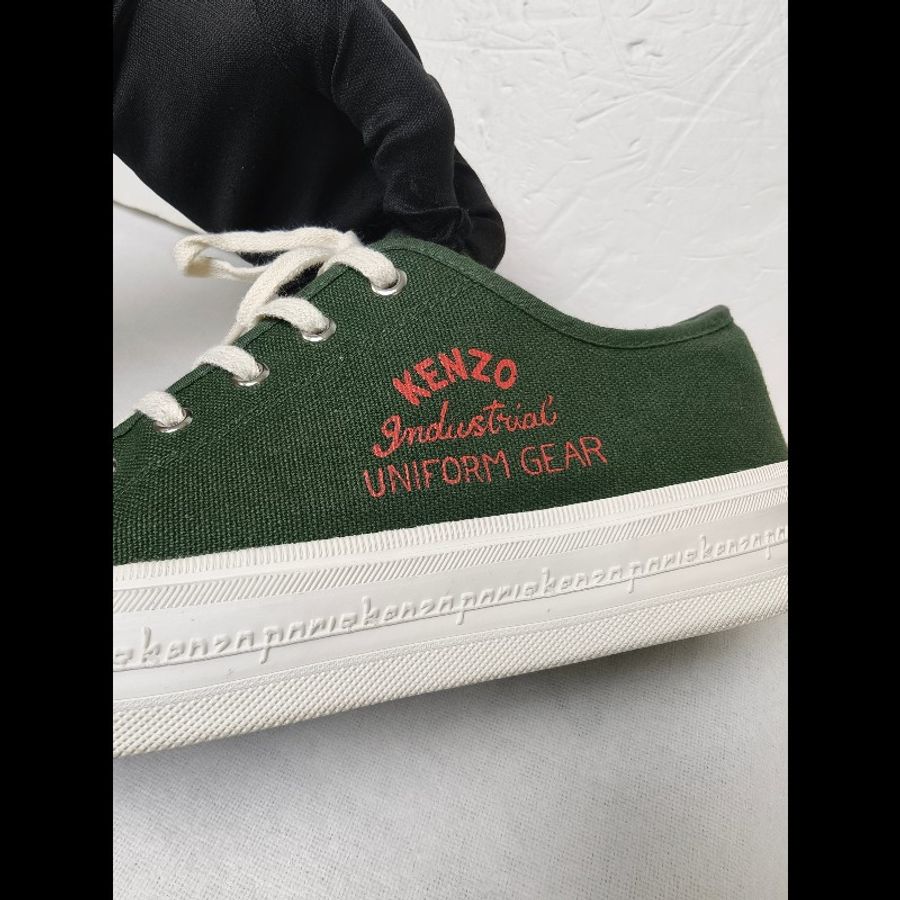 【8成新】㊣✨Kenzo✨**尺寸：10**高田賢三 綠色 印字 綁帶 布鞋 帆布鞋 休閒鞋/二手精品/二手鞋/保證正品🌳二手樹屋🌳-27
