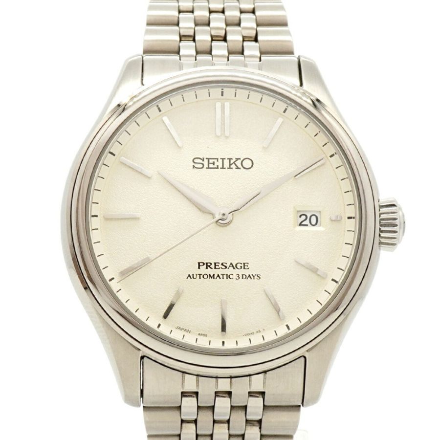 精工 Presage Classic SARX121 6R55-00H0 銀色錶盤男士腕錶-0