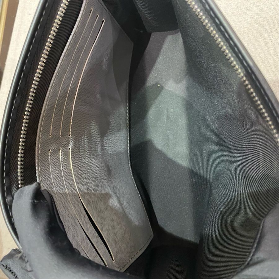 路易威登/Louis Vuitton lv 黑棋盤格 洗漱 手拿包-5