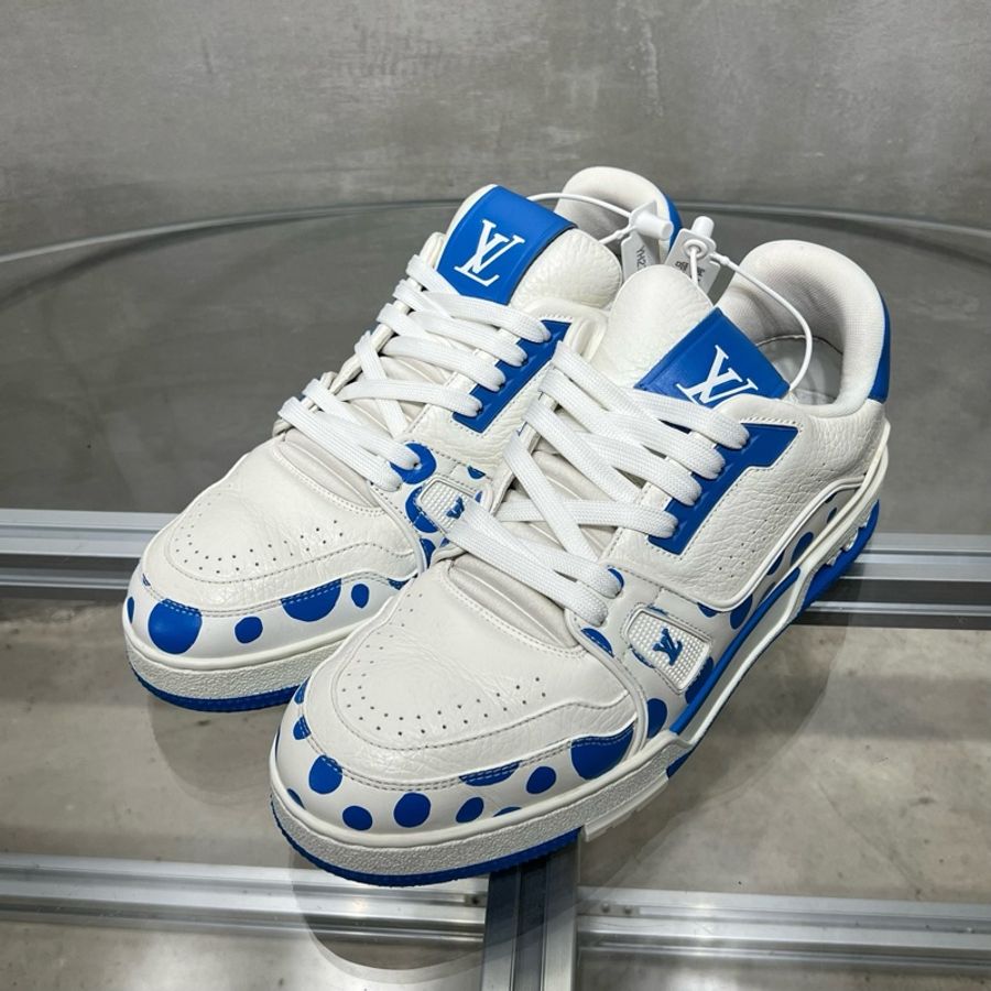 路易威登/Louis Vuitton LV Trainer 草間彌生 白藍  UK7.5 41.5碼-0