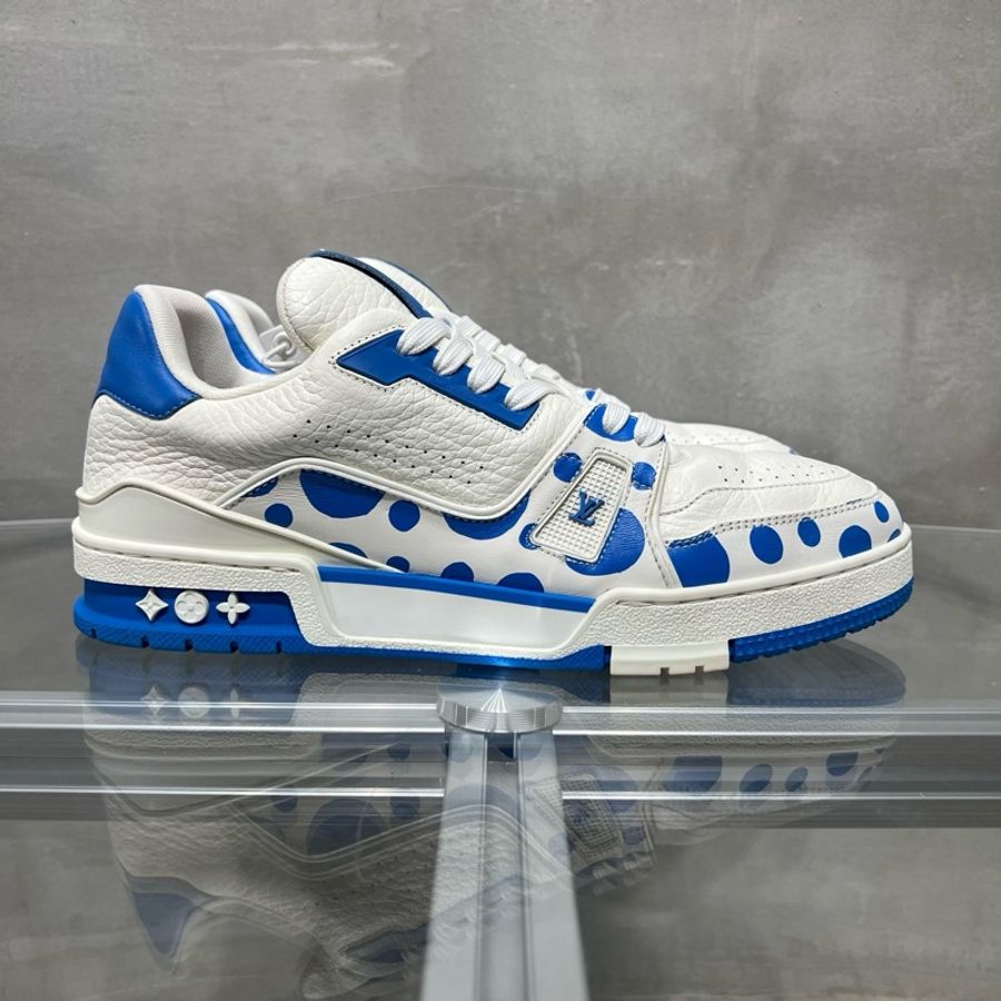 路易威登/Louis Vuitton LV Trainer 草間彌生 白藍  UK7.5 41.5碼-3