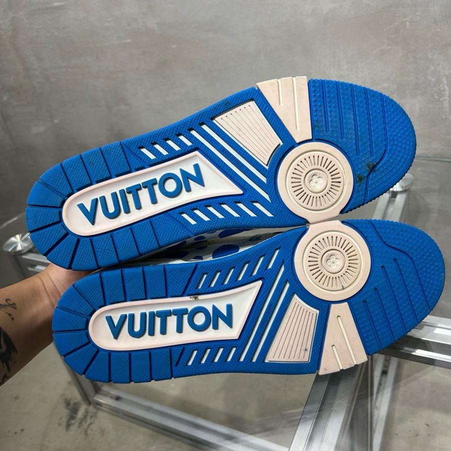 路易威登/Louis Vuitton LV Trainer 草間彌生 白藍  UK7.5 41.5碼-6