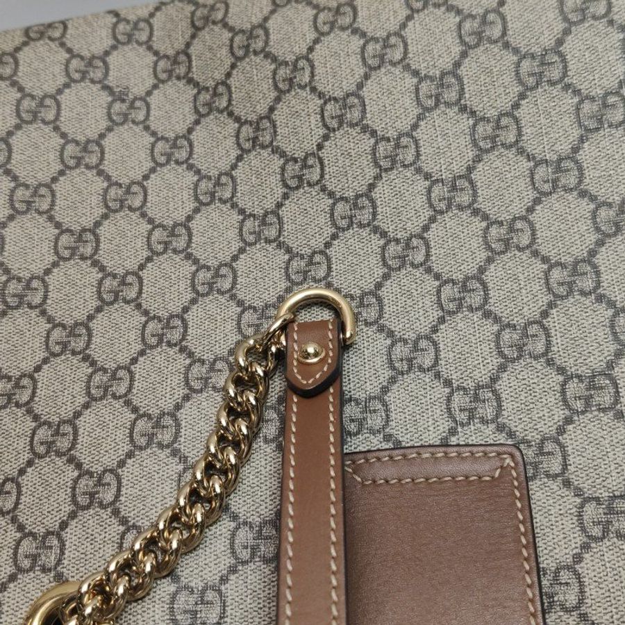 Gucci Padlock中型牛皮GG老花鎖扣單肩包-17