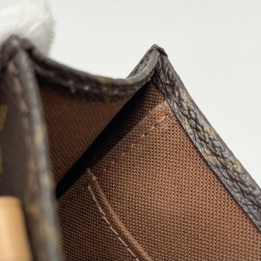 路易威登女士Monogram Petite Sac Plat迷你肩背包/手提包/斜背包，LOUIS VUITTON M69442棕色配金色五金配件-8