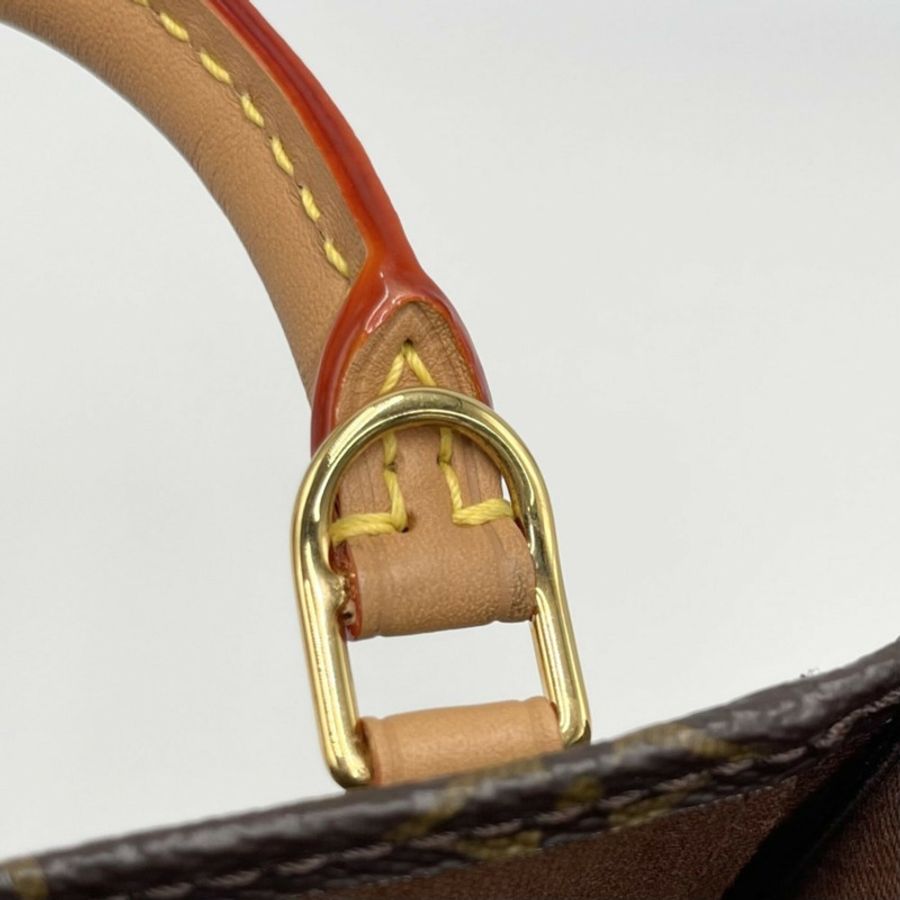 路易威登女士Monogram Petite Sac Plat迷你肩背包/手提包/斜背包，LOUIS VUITTON M69442棕色配金色五金配件-9