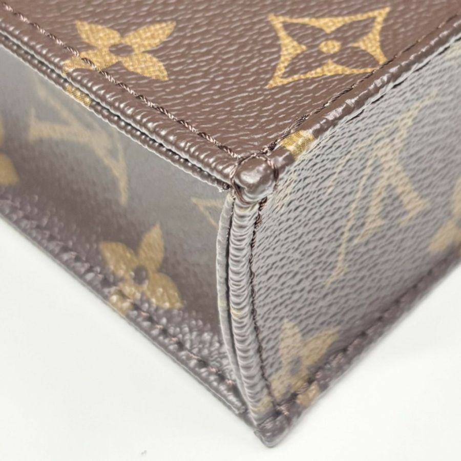 路易威登女士Monogram Petite Sac Plat迷你肩背包/手提包/斜背包，LOUIS VUITTON M69442棕色配金色五金配件-12