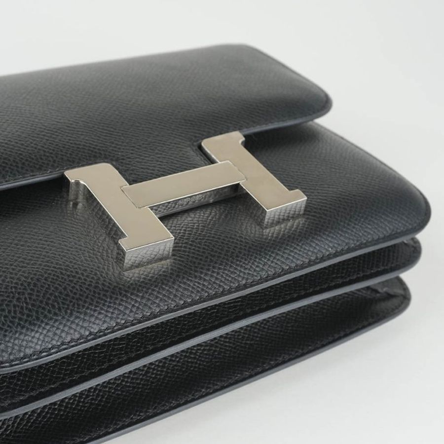 HERMÈS 愛馬仕 Constance 19 黑色銀釦 Epsom 牛皮｜康康包 肩背包 斜背包 H 包｜U刻 2022年｜KÉSH 凱仕精品-15
