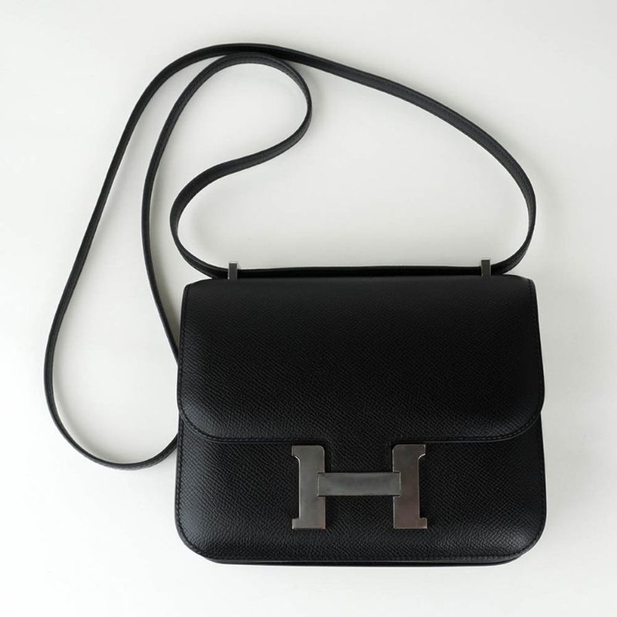 HERMÈS 愛馬仕 Constance 19 黑色銀釦 Epsom 牛皮｜康康包 肩背包 斜背包 H 包｜U刻 2022年｜KÉSH 凱仕精品-24