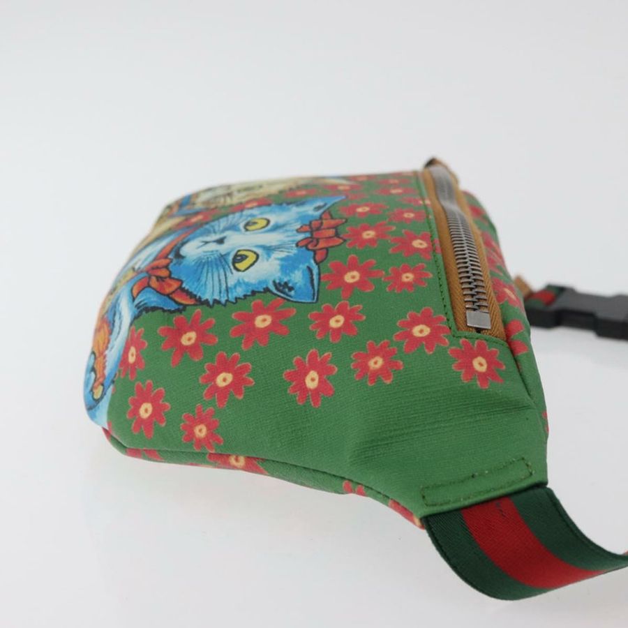 【日本直送】GUCCI 兒童 Web Sherry Line 帆布綠色手提包 502095 正品 179152A-2
