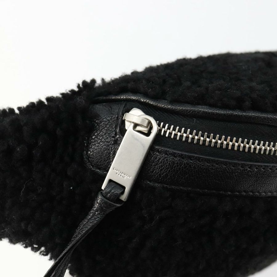 【日本直送】SAINT LAURENT Bore 腰包 棉質 黑色 銀色 正品 179295A-18