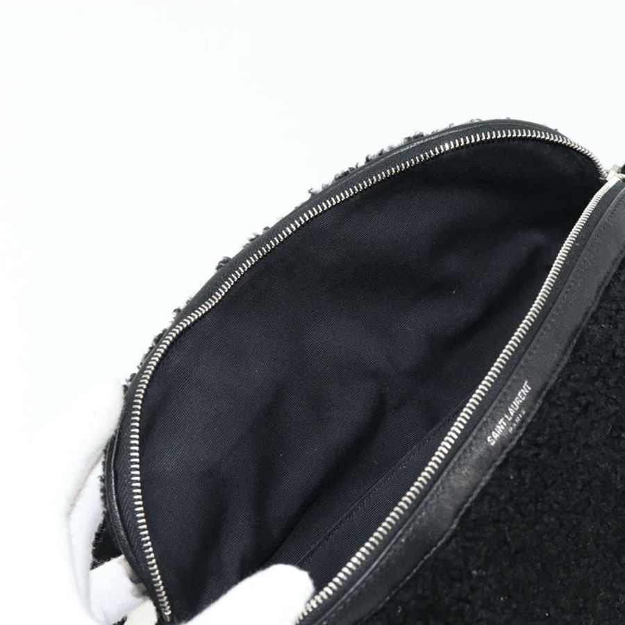 【日本直送】SAINT LAURENT Bore 腰包 棉質 黑色 銀色 正品 179295A-19