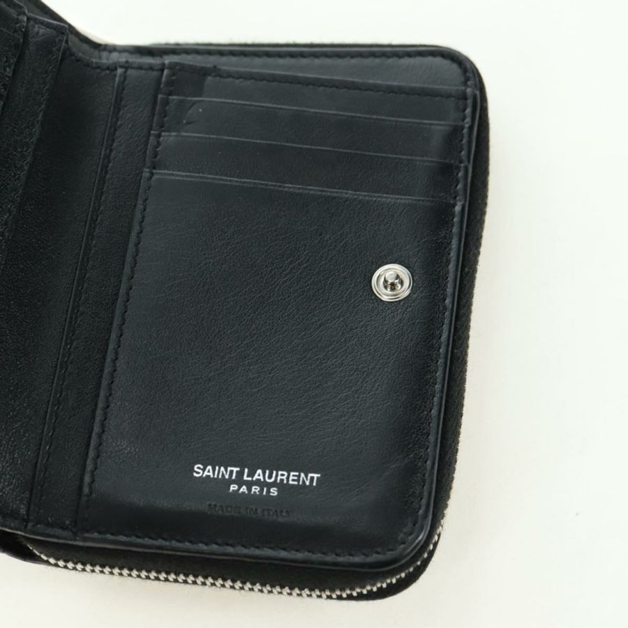 【日本直送】SAINT LAURENT Cassandra 迷你皮夾 鱷魚紋壓花 黑色 正品 179335M-18