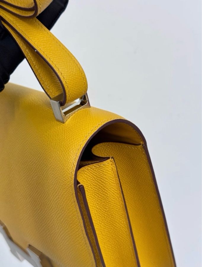 Hermes Constance24 9d琥珀黃色 金扣 epsom皮 C刻-6