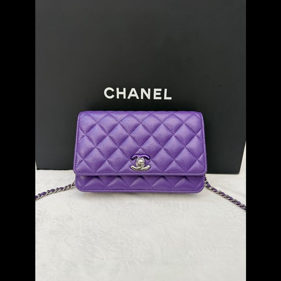 Chanel香奈兒紫色woc 雙C漸變woc 晶片款-0