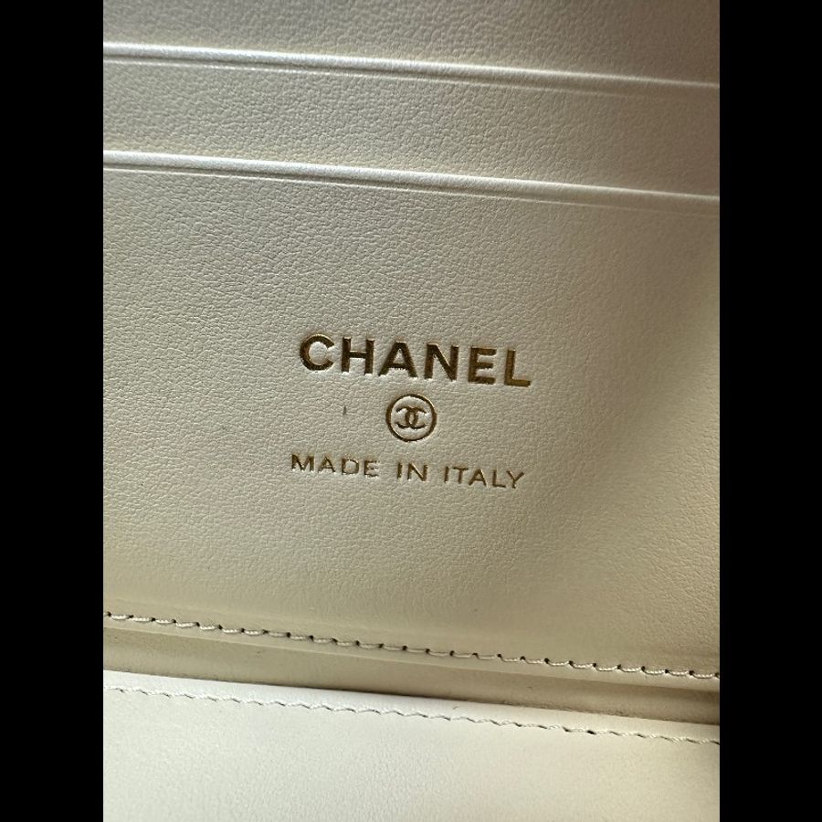 Chanel 香奈兒 25C 腰線長盒子 米杏色荔枝皮-7