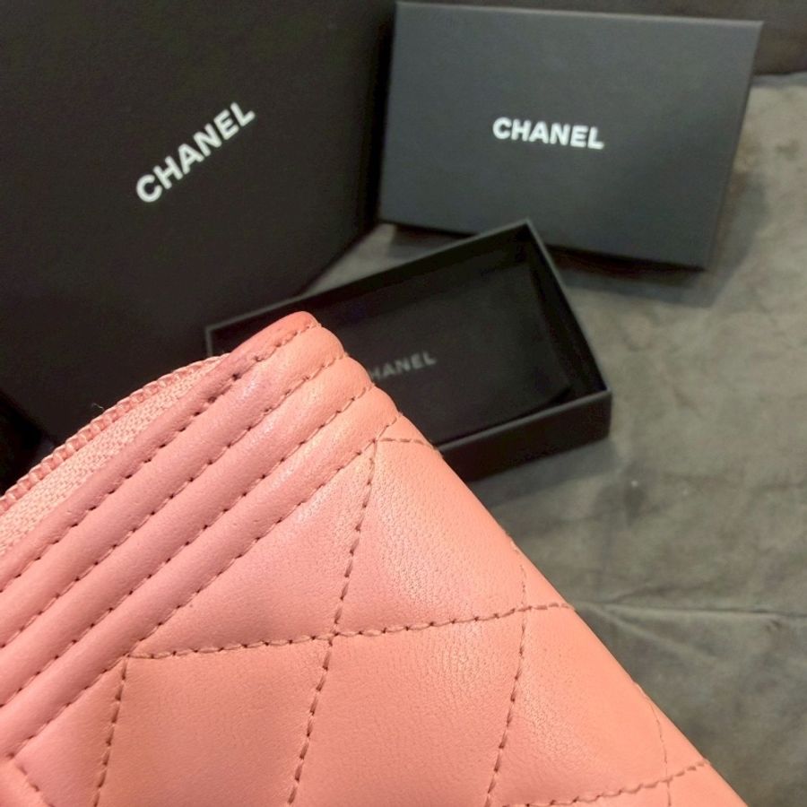 全配🌸#香奈兒 #boy拉鍊卡包 #櫻花粉色-11