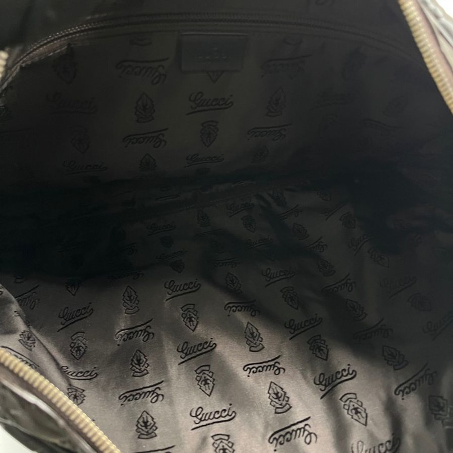 GUCCI 全皮老花壓紋手提包公文包電腦包-5