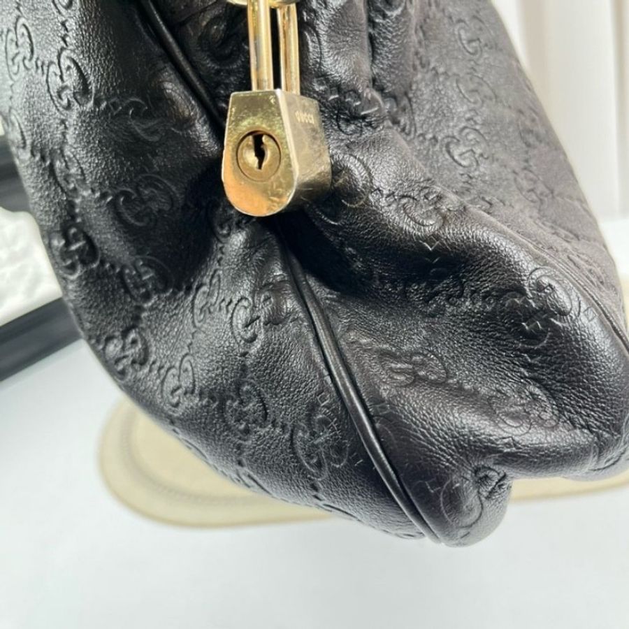 GUCCI 全皮老花壓紋手提包公文包電腦包-8