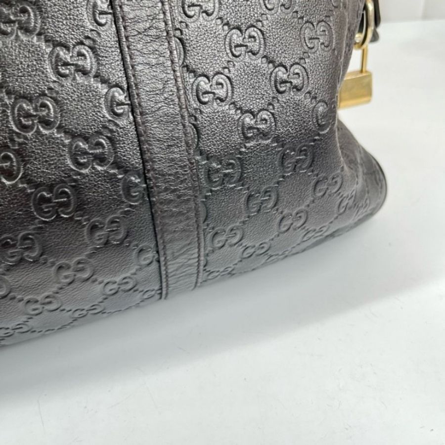 GUCCI 全皮老花壓紋手提包公文包電腦包-12