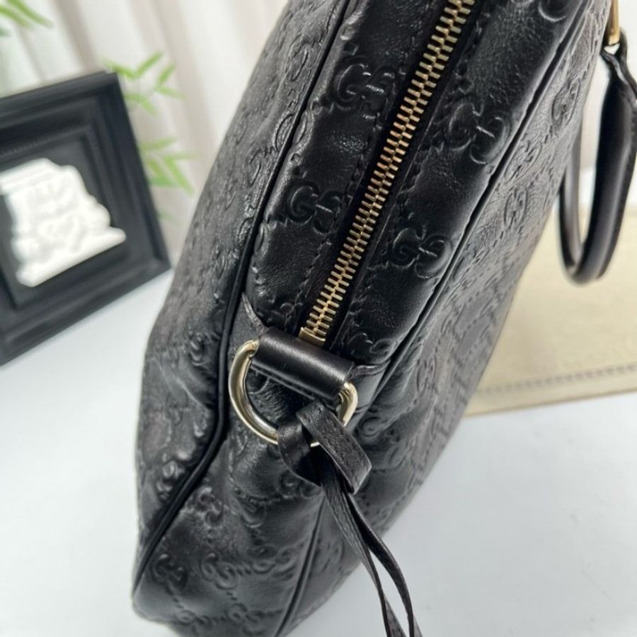 GUCCI 全皮老花壓紋手提包公文包電腦包-15