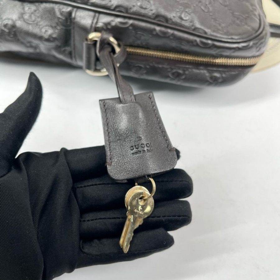 GUCCI 全皮老花壓紋手提包公文包電腦包-18