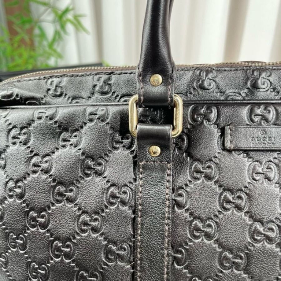 GUCCI 全皮老花壓紋手提包公文包電腦包-27