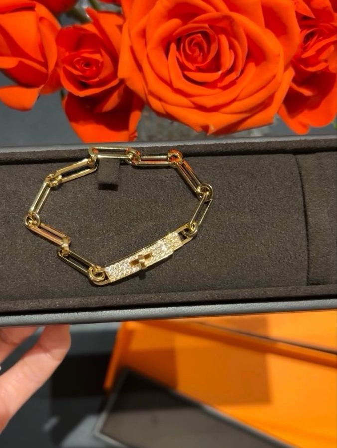 愛馬仕 Hermes Kelly Chaine手鍊黃金XS碼-3